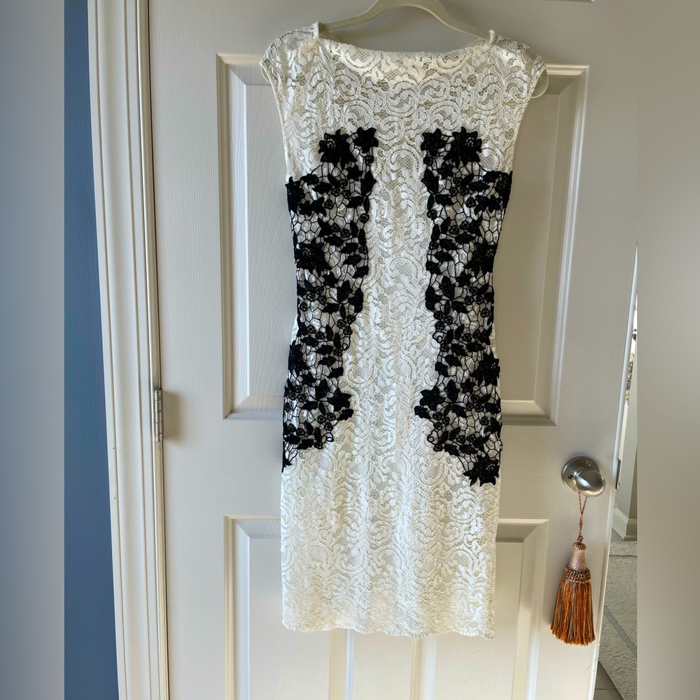 Zara lace bodycon midi dress🖤🤍
